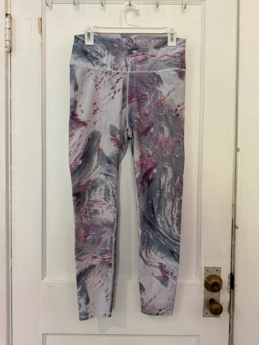 Fabletics Marble Swirl Leggings - Gray & Purple